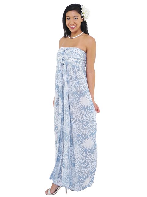 Sarong King - Chrysanthemum Slate Wailea Long Dress