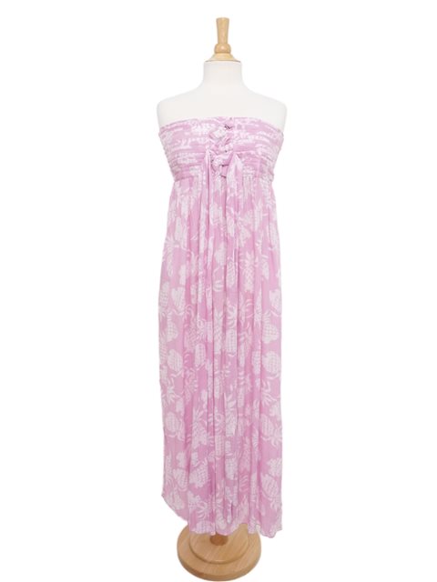 Sarong King - Pineapple Pink Lavender Wailea Long Dress