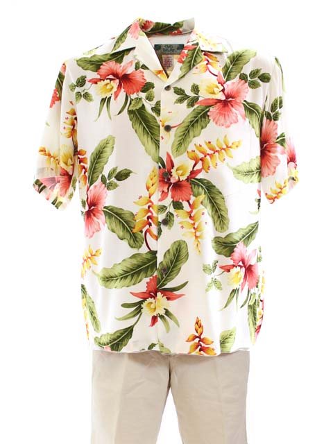 Two Palms - Sonic Beige Rayon Men's Hawaiian Shirt