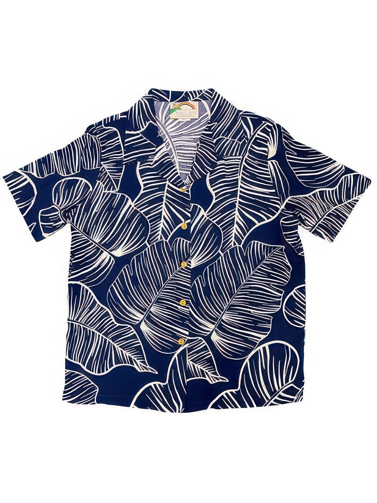 Paradise Found - Taro Leaf Navy Rayon Women's Hawaiian Shirt