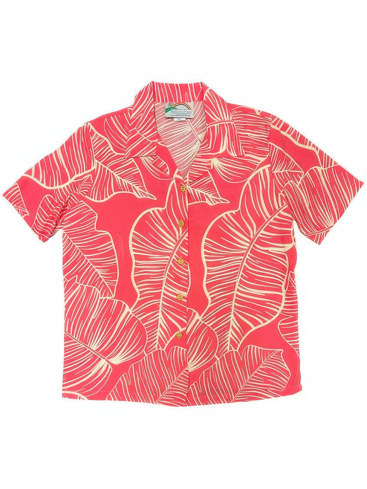 Paradise Found - Taro Leaf Coral Rayon Women's Hawaiian Shirt