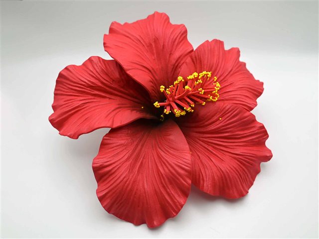 Ka Makani - Red Jumbo Hibiscus Hair Stem 6.5in