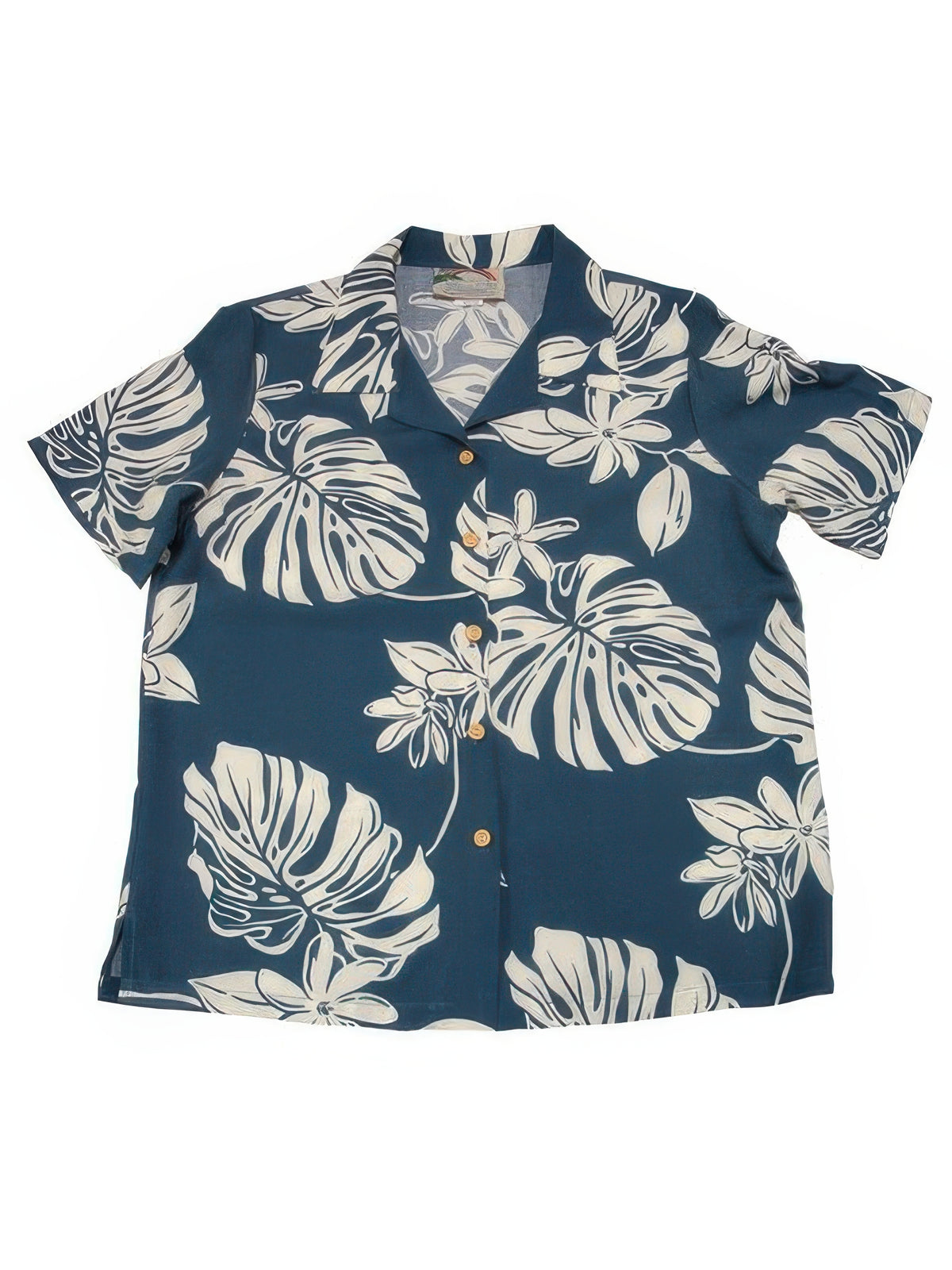 Paradise Found - Tiare 19 Blue Rayon Women's Hawaiian Shirt