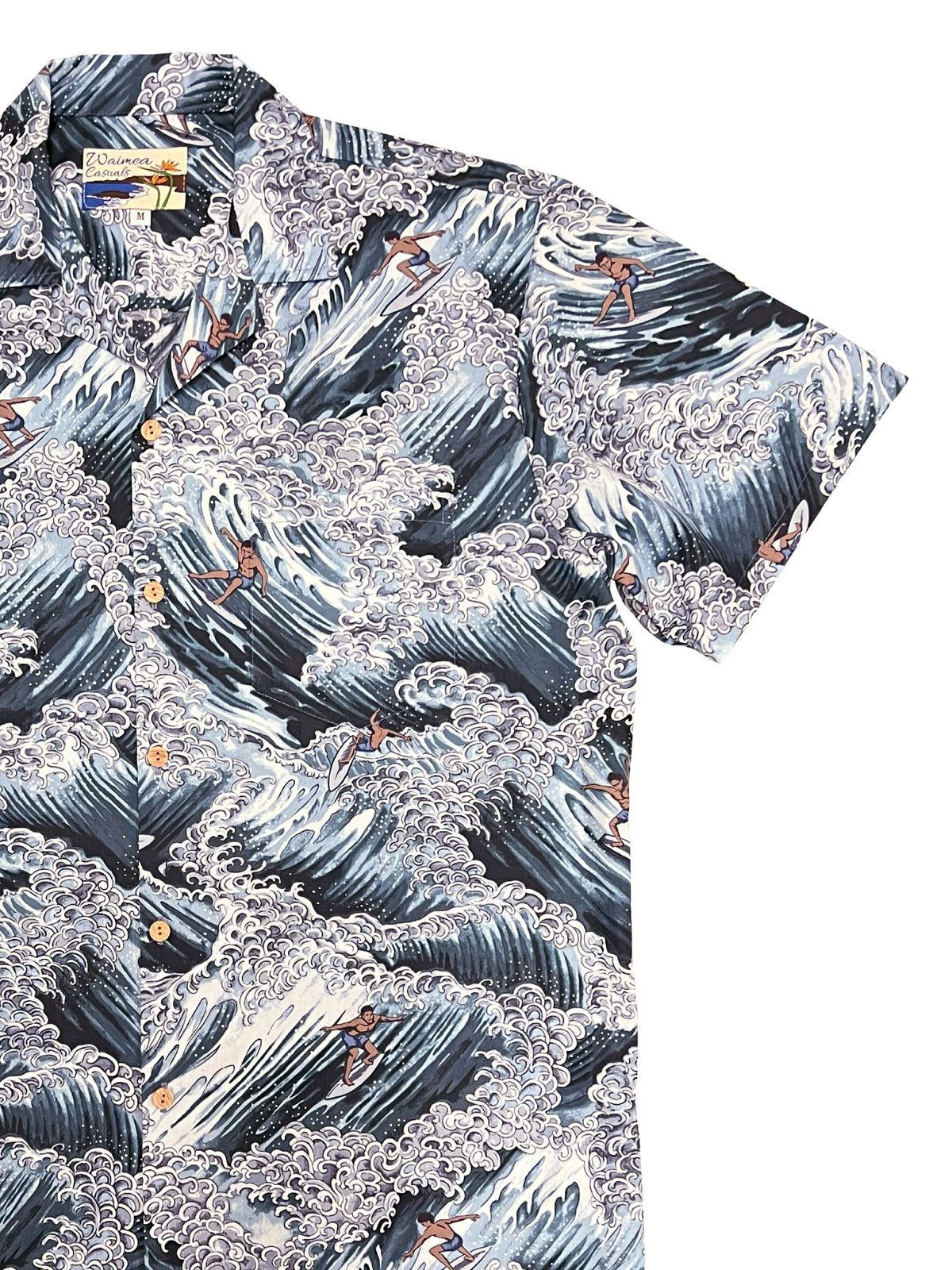 Waimea Casuals - Surfer Gray Cotton Men's Hawaiian Shirt