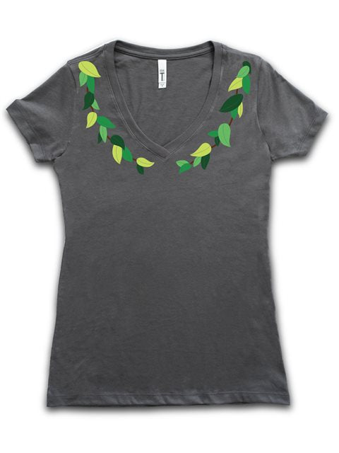 Honi Pua - Maile Lei Green Ladies Hawaiian T-Shirt