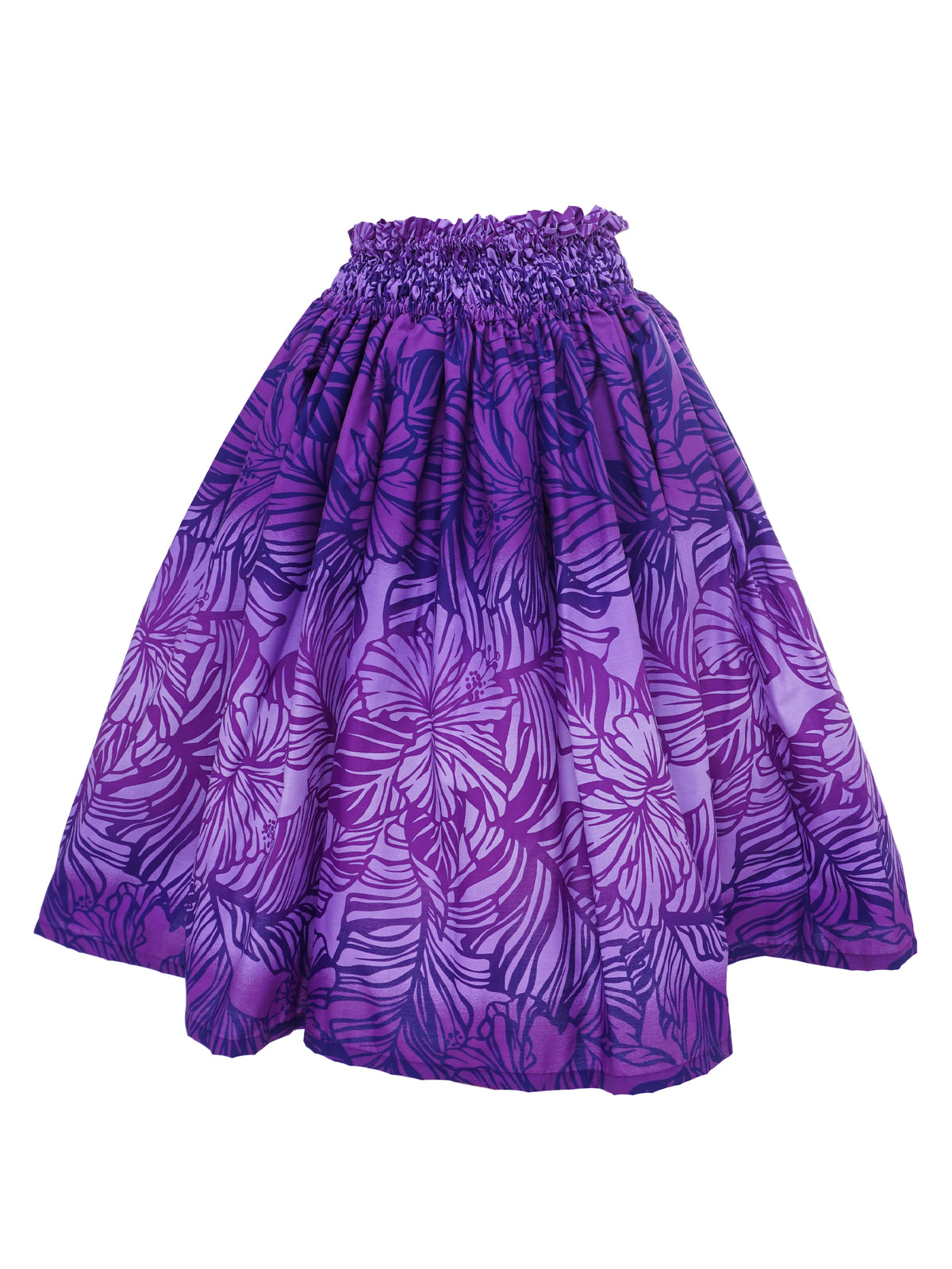 Hibiscus Gradation Purple Poly Cotton Single Hula Pau Skirt