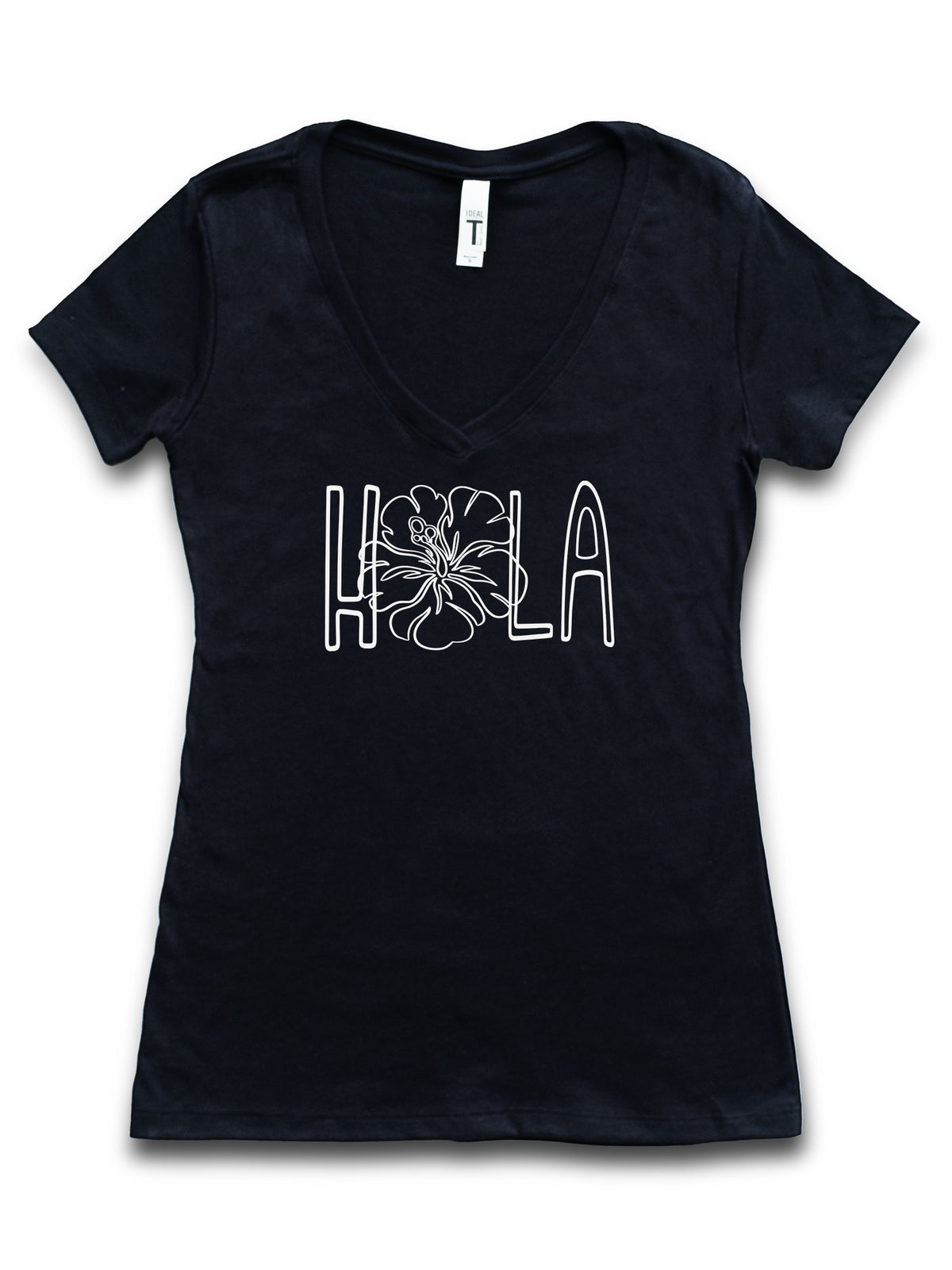 Honi Pua - HULA Hibiscus Outline Ladies Hawaiian T-Shirt