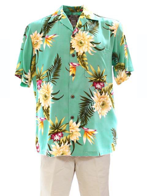 Two Palms - Ceres Green Rayon Men's Hawaiian Shirt