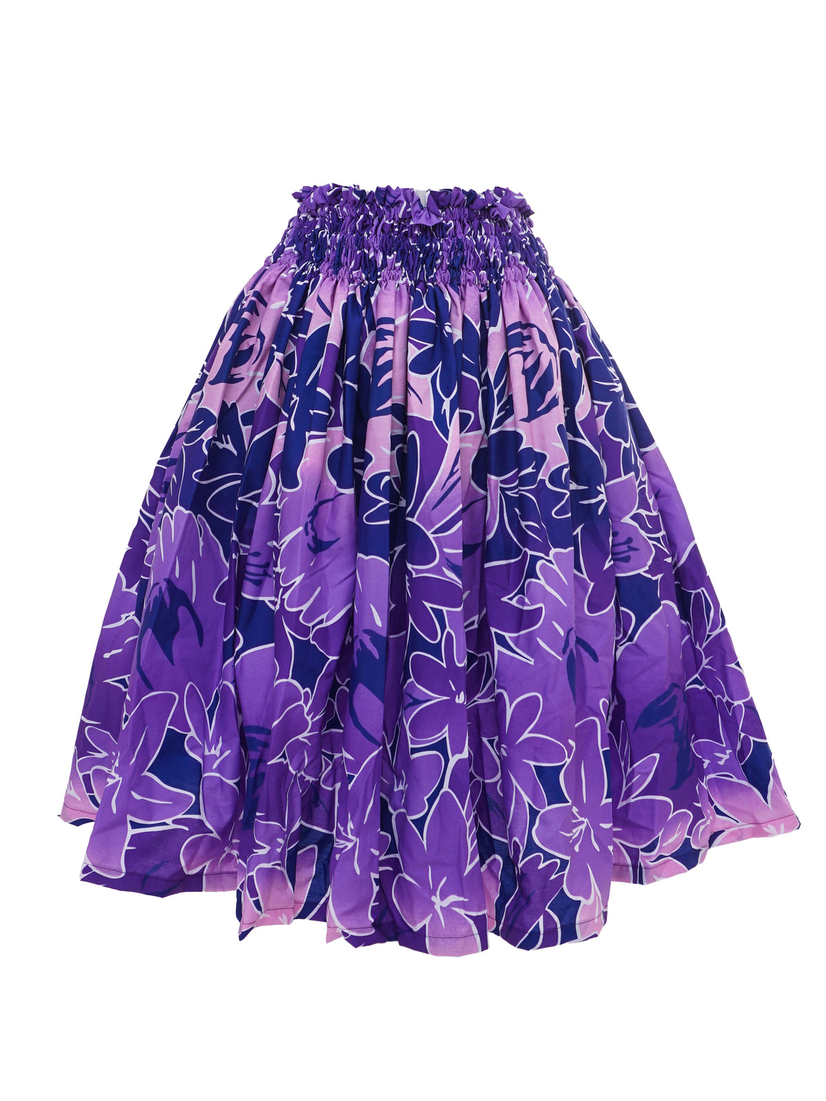 Ombre Floral Purple Poly Cotton Hula Pau Skirt
