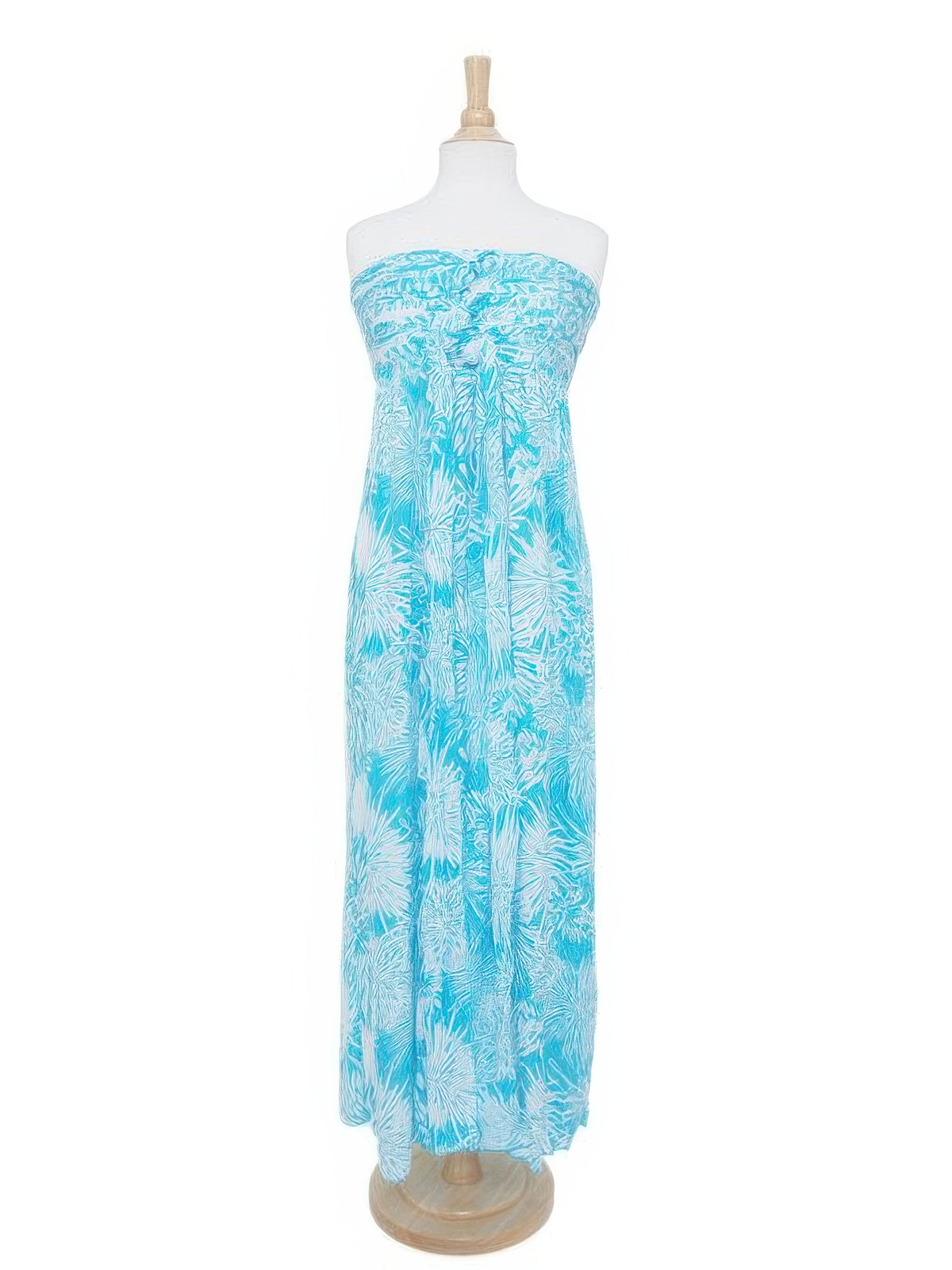 Sarong King - Chrysanthemum Blue Wailea Long Dress