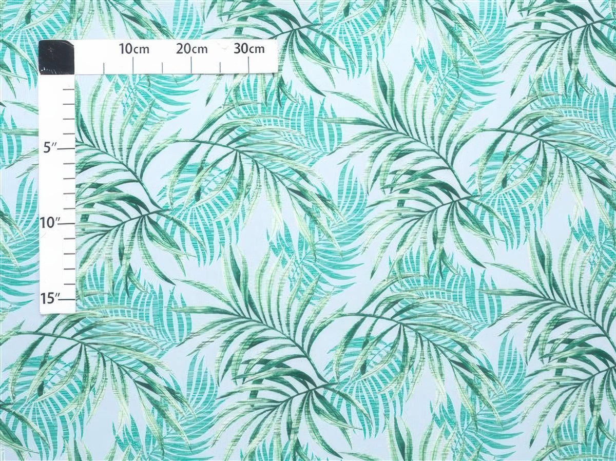 Ka Makani - Fresh Fern Leaf Denim Poly Cotton LMH-17-859