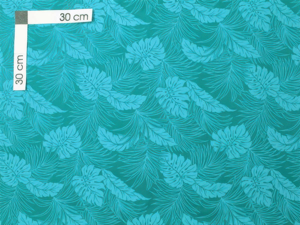Ka Makani - Monstera Teal Poly Cotton LMH-04-331
