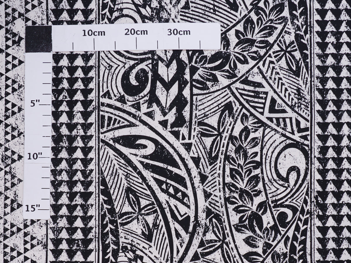 Ka Makani - Hawaiian Fabric Tribal Tattoo Cream & Black Poly Cotton CHOE-148R-894