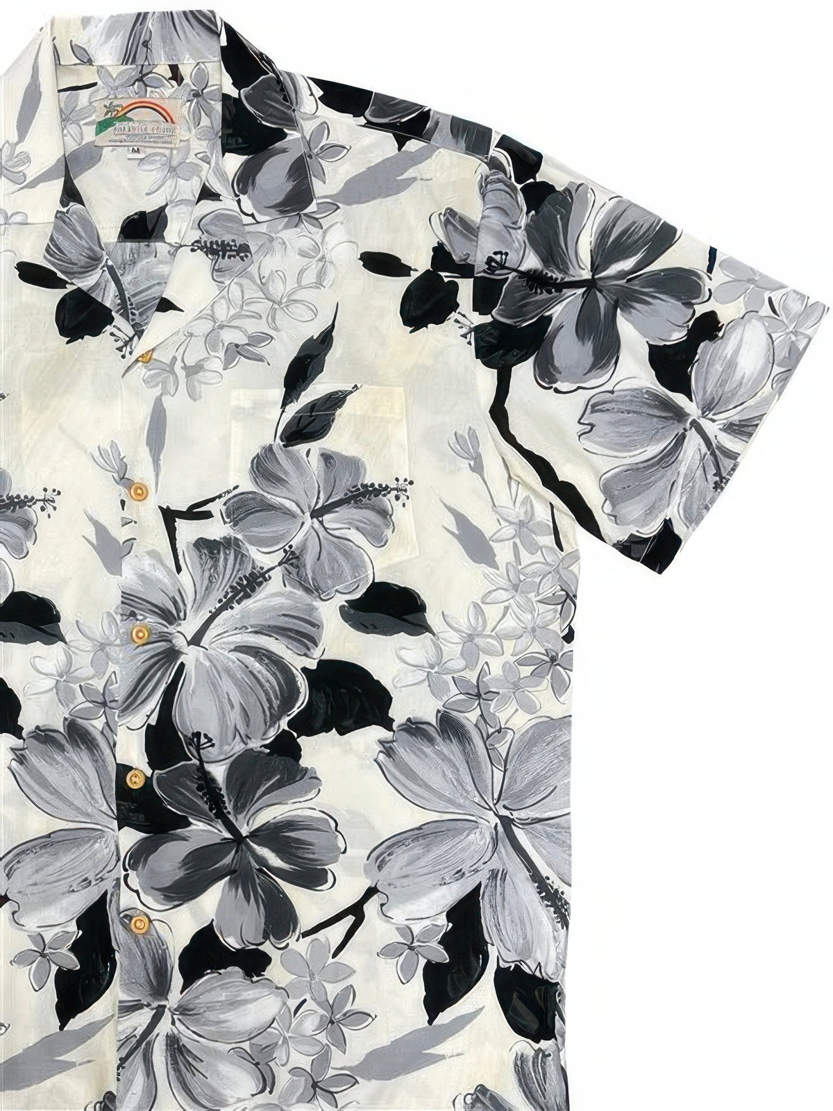 Paradise Found - Watercolor Gray Rayon Men's Hawaiian Shirt