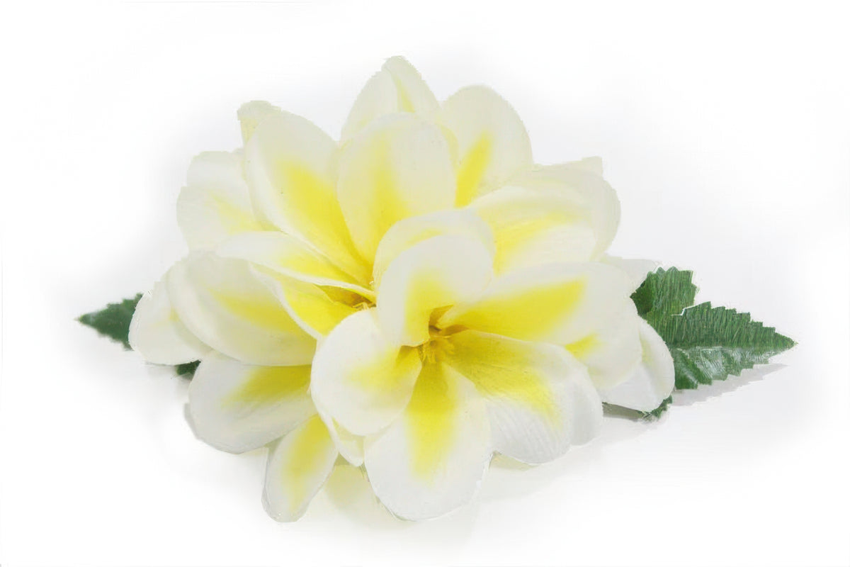 Ka Makani - Yellow Small Plumeria Hair Clip 4"