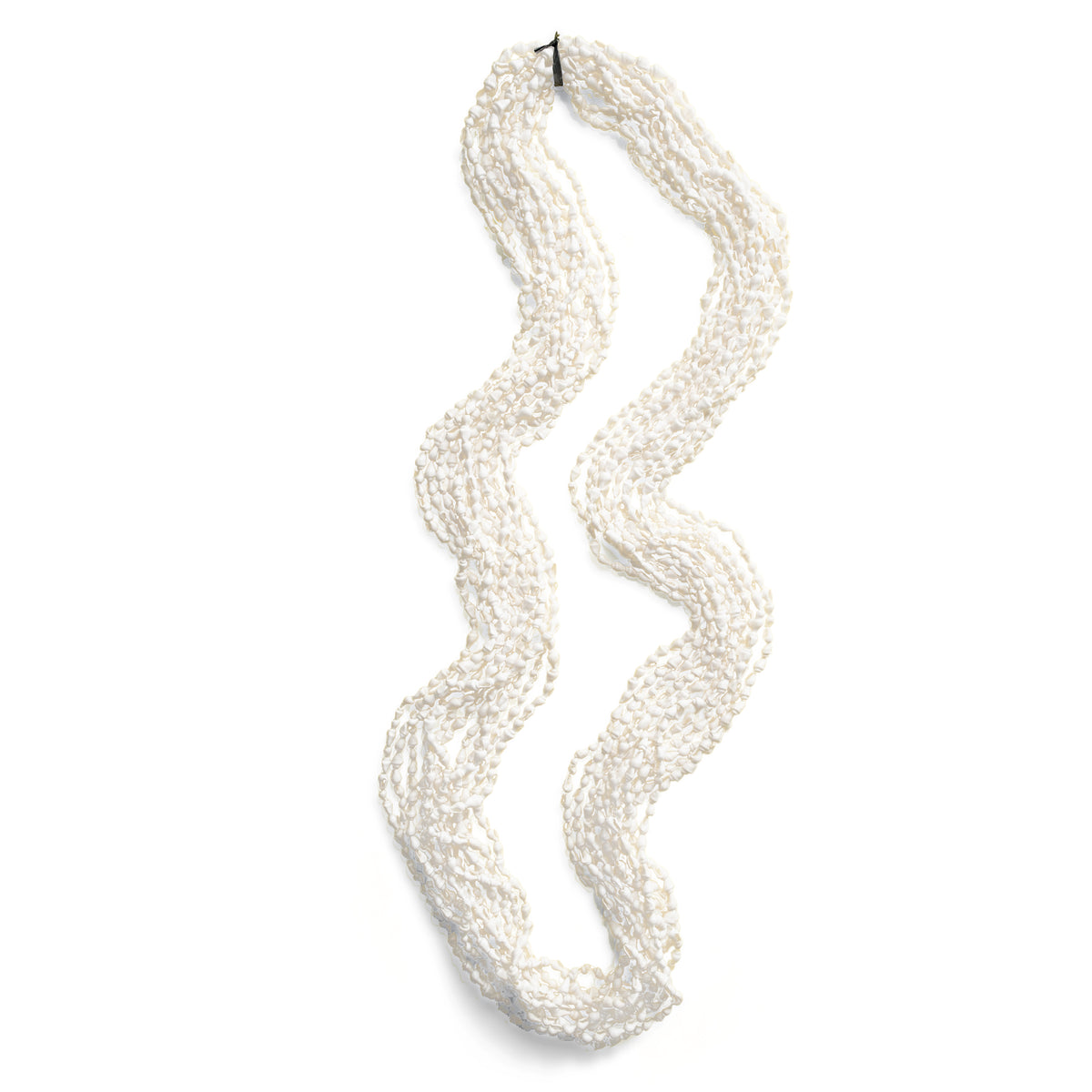 Ka Makani - White Nasa Shell Long Lei 12-Strand