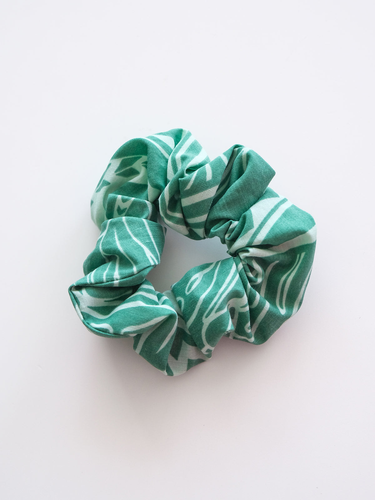 Ka Makani - Tribal Monstera Green Scrunchie