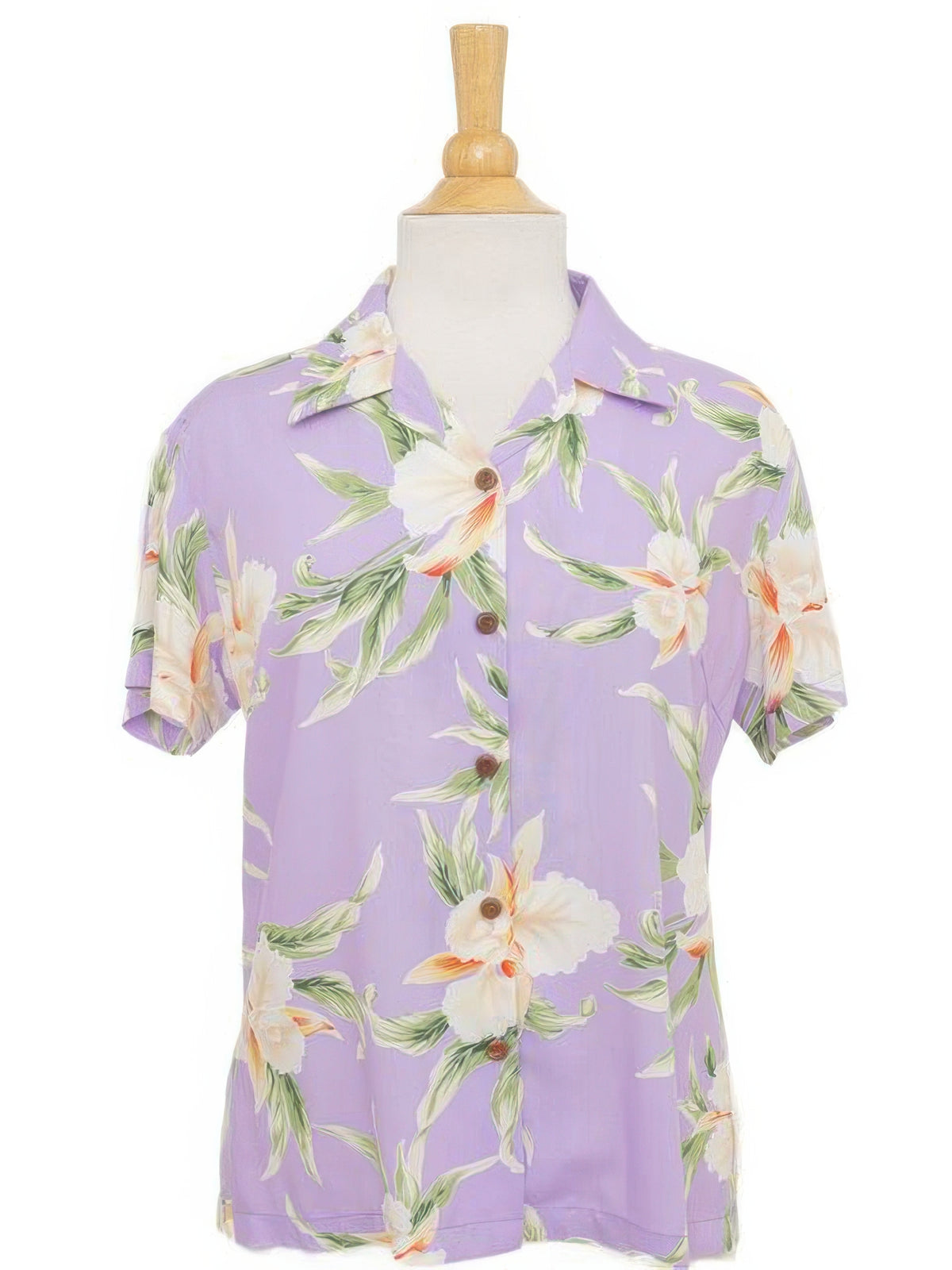 Two Palms - Retro Orchid Lilac Rayon Women's Hawaiian Shirt