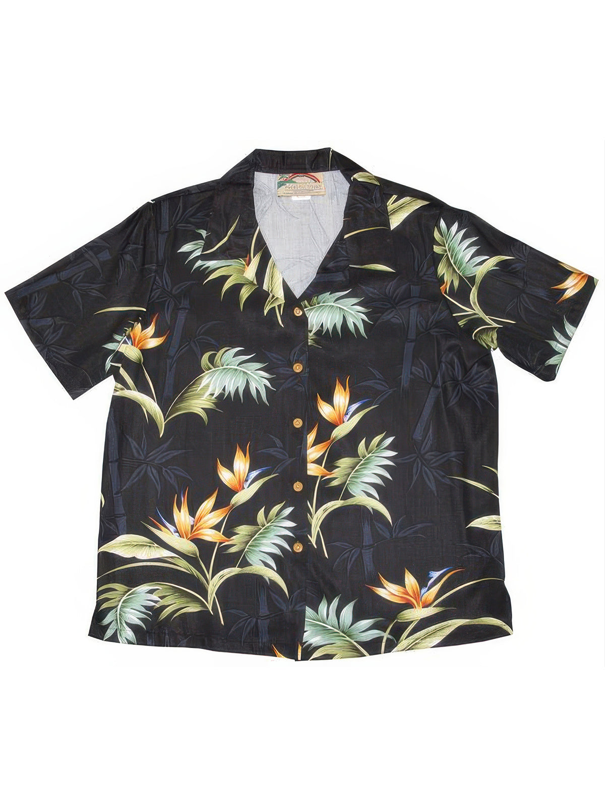 Paradise Found - Bamboo Paradise Black Rayon Women's Hawaiian Shirt