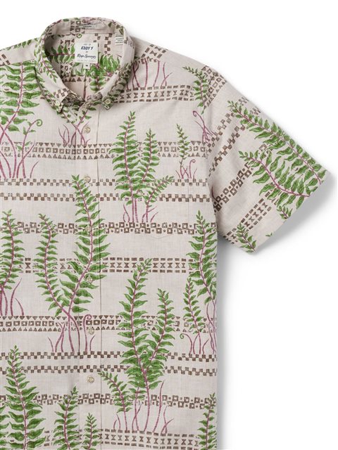 Reyn Spooner - Fern Tapa Natural Spooner Kloth Men's Hawaiian Shirt Classic Fit