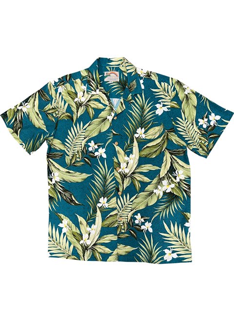Paradise Found -White Ginger Jade Rayon Men's Hawaiian Shirt
