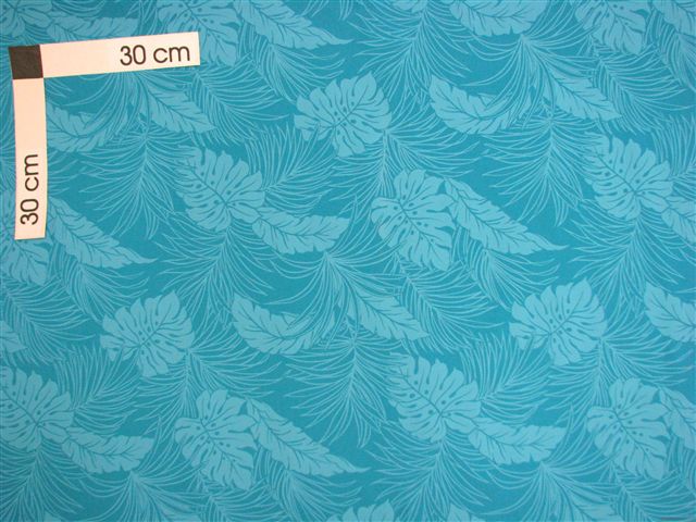 Ka Makani - Monstera Turquoise Poly Cotton Hawaiian Fabric - LMH-04-331