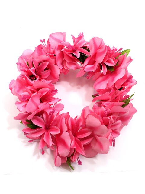Ka Makani - Pink New Lily with Fern Headband (Haku Lei)