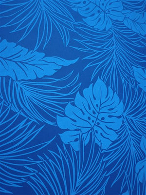 Ka Makani - Tropical Leaves Brown Cotton Hula Pau Skirt / 3 Bands main image 1