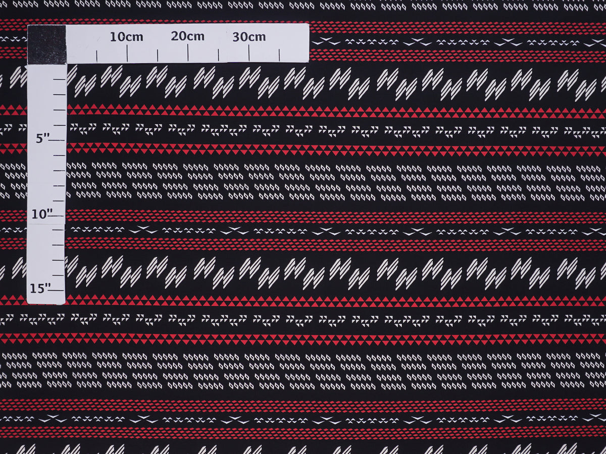 Tribal Triangle Black & Red Poly Cotton CHOE-573