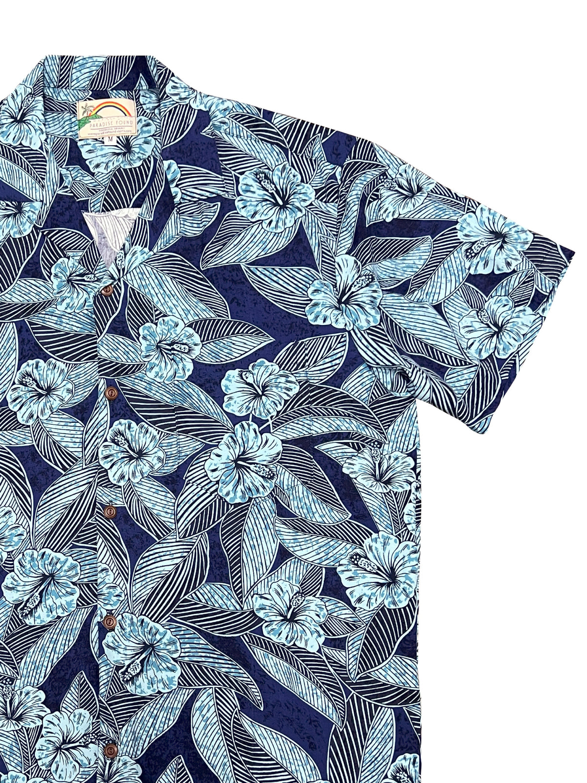 Paradise Found - Hibiscus Twilight Turquoise Men's Hawaiian Shirt