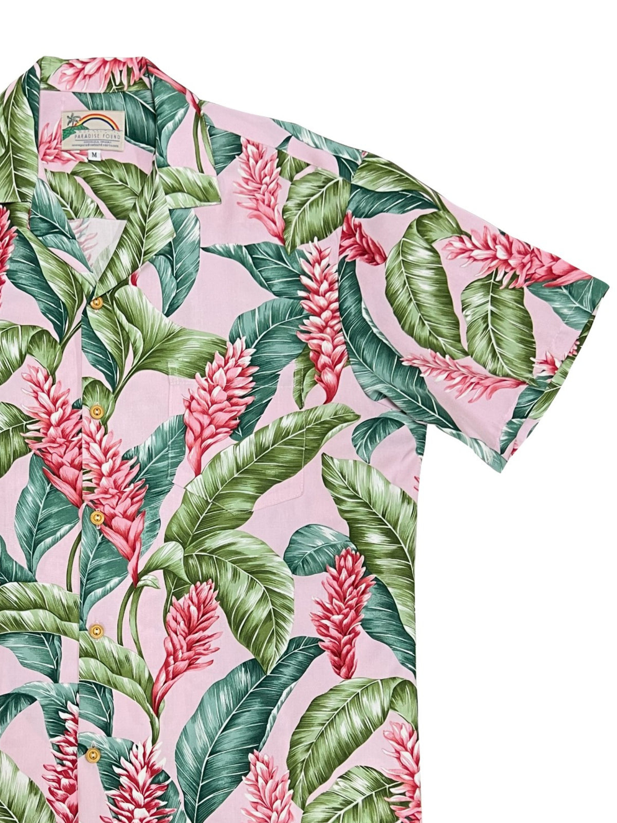 Paradise Found - Red Ginger Pink Men's Hawaiian Shirt