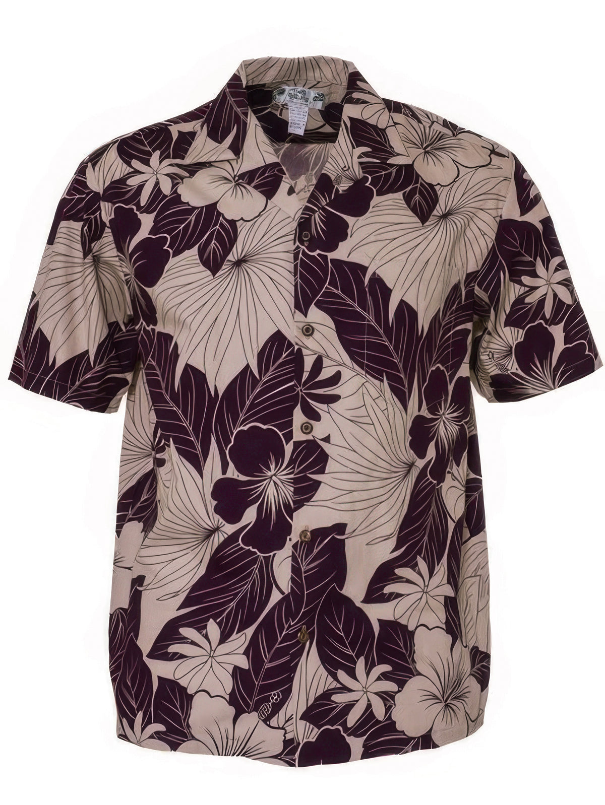 Two Palms - Lanai Plum Cotton Men's Hawaiian Shirt