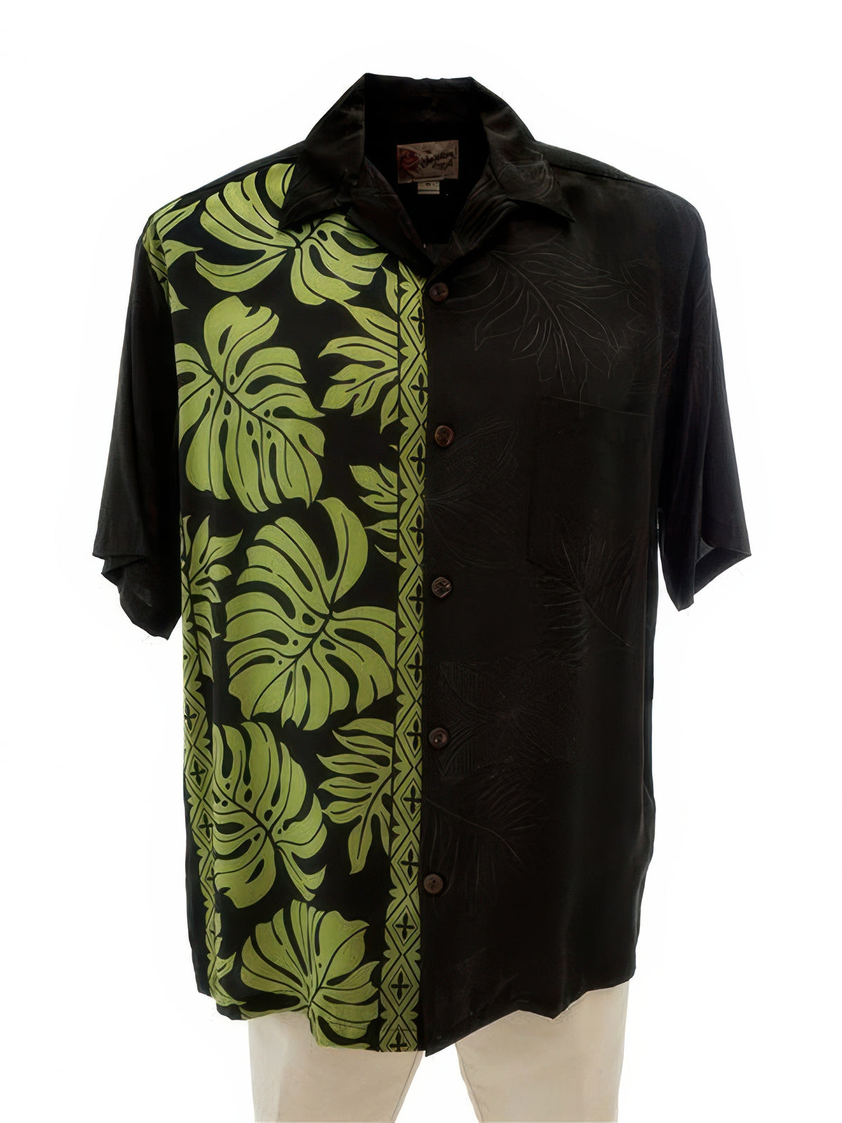 Hilo Hattie - Prince Kuhio Black & Green Rayon Men's Hawaiian Shirt