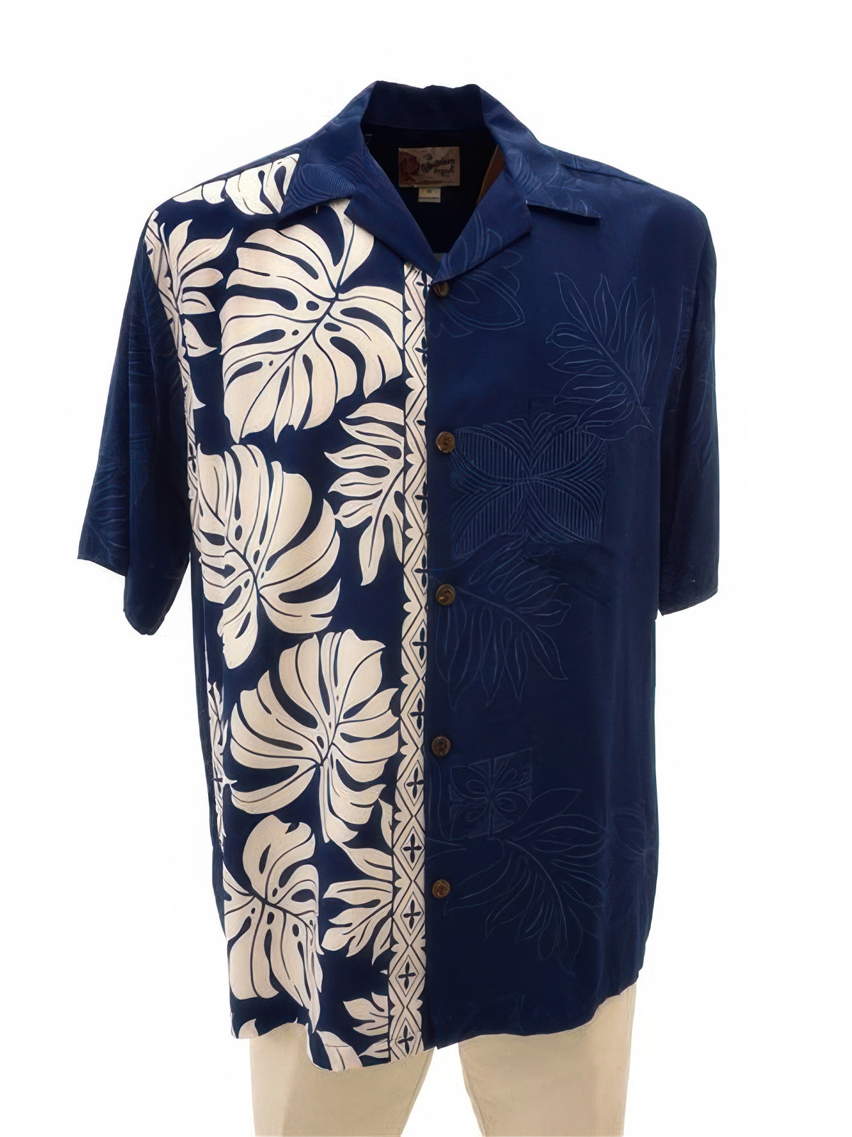 Hilo Hattie - Prince Kuhio Navy Rayon Men's Hawaiian Shirt