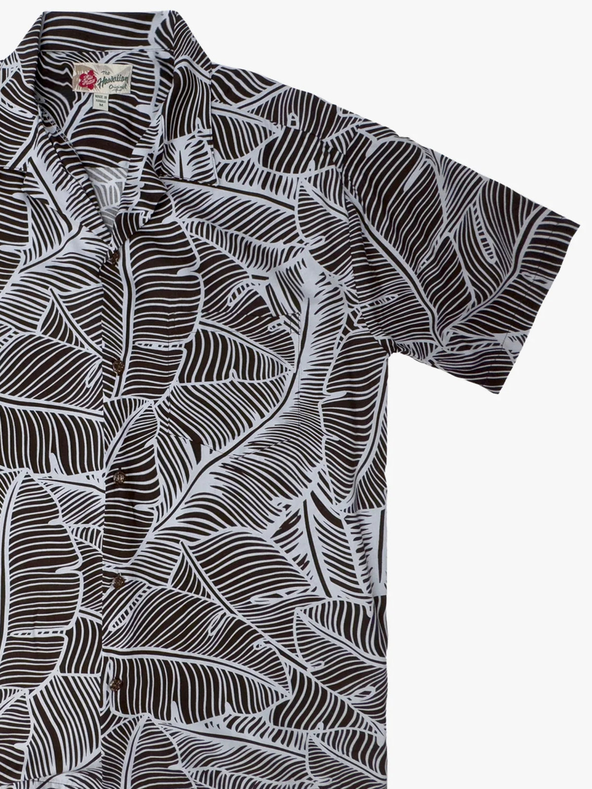 Hilo Hattie - Banana Leaf Charcoal Rayon Men's Hawaiian Shirt