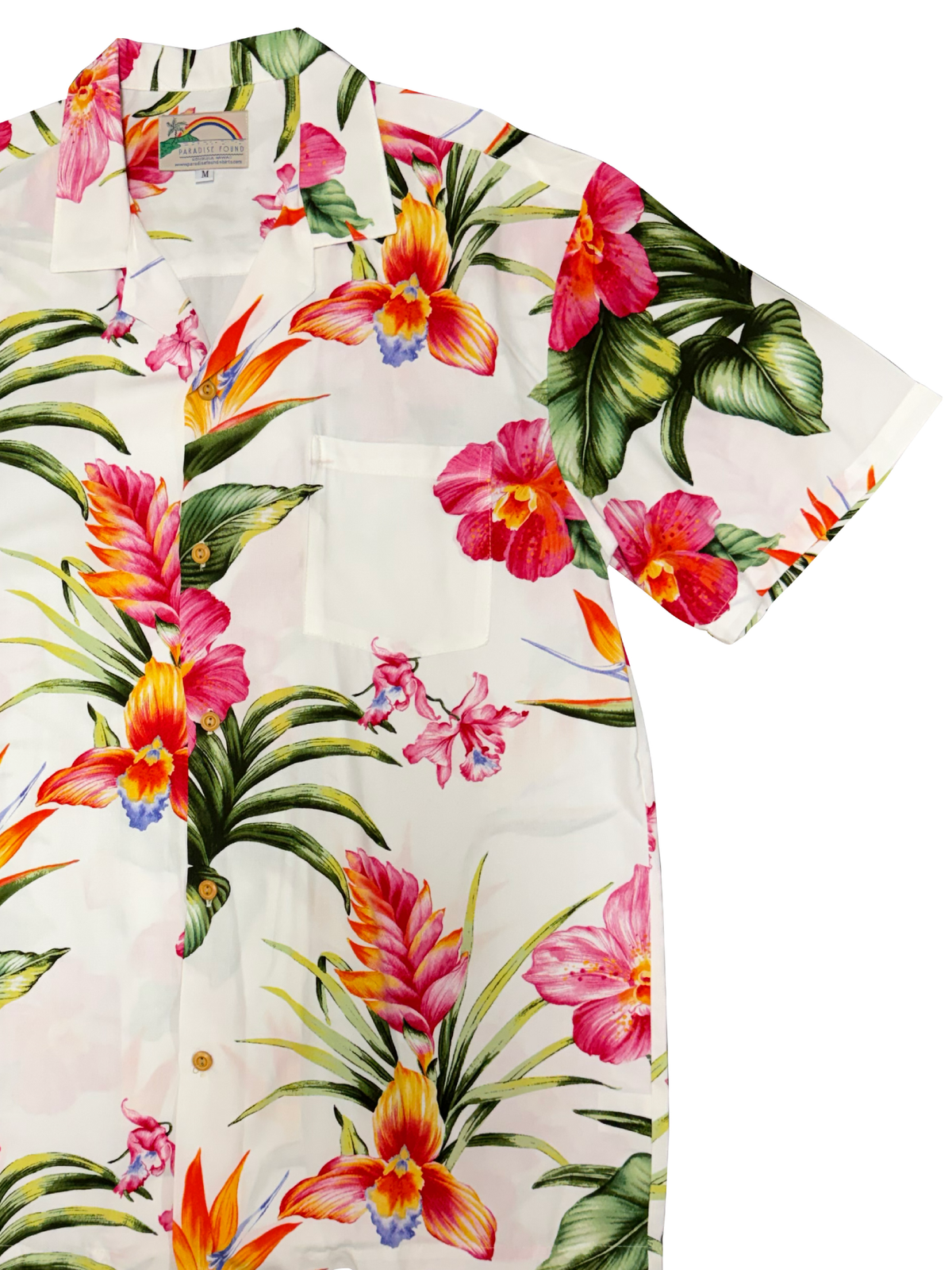 Paradise Found - Blooms in Paradise White Rayon Men's Hawaiian Shirt