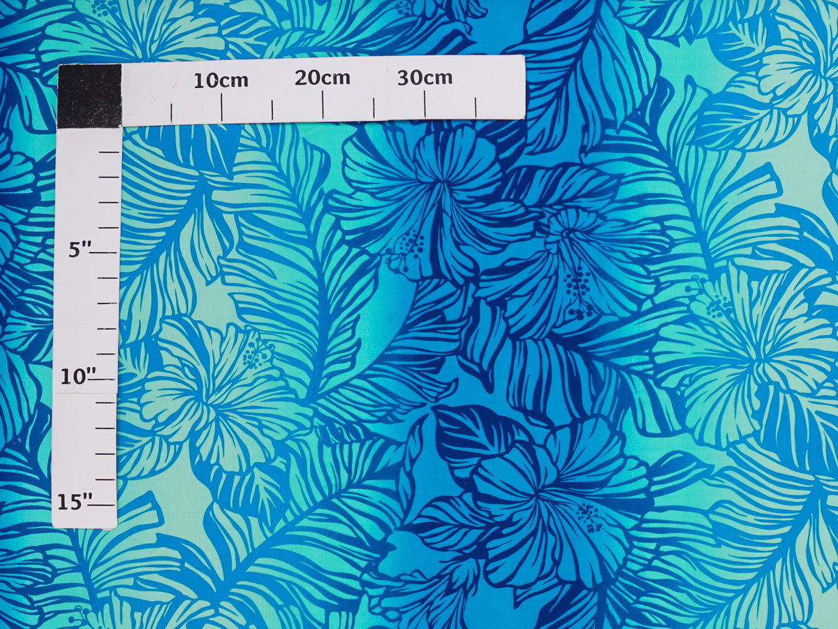 Blue Hawaiian Polycotton fabric