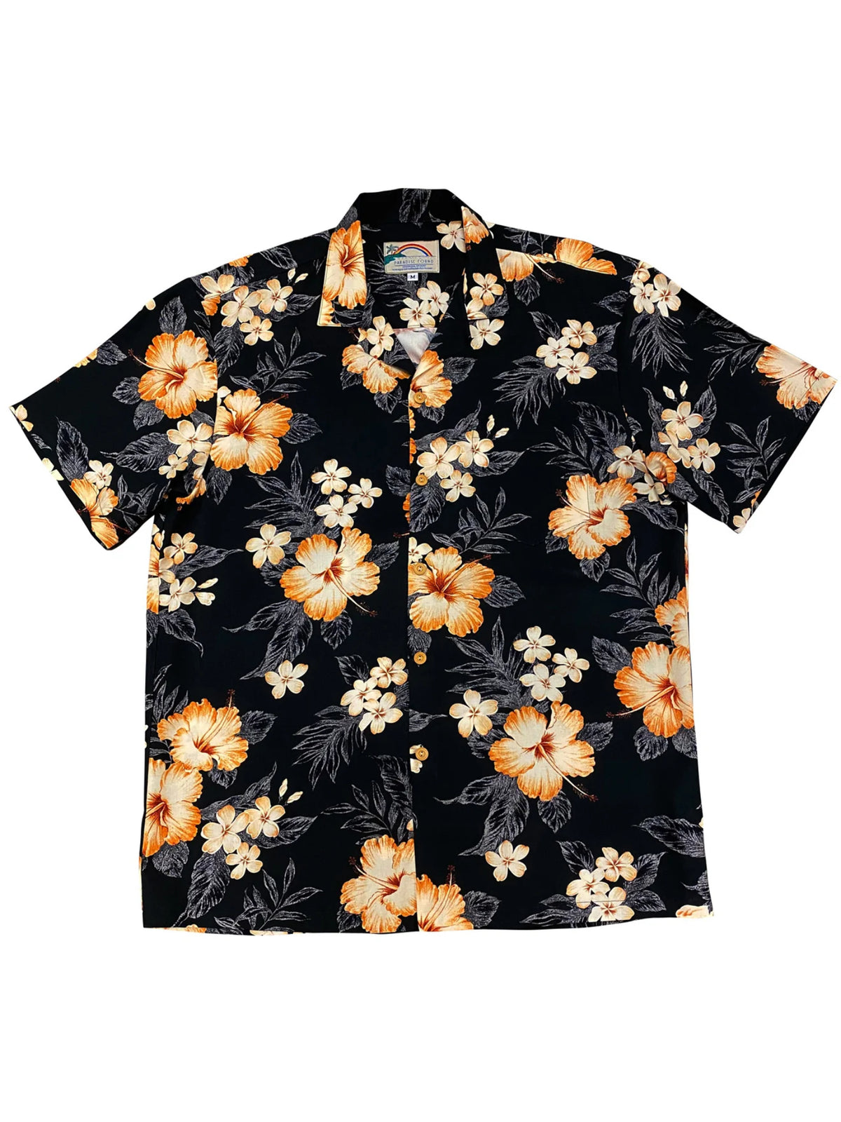 Paradise Found - Hibiscus Garden Black Rayon Men's Hawaiian Shirt
