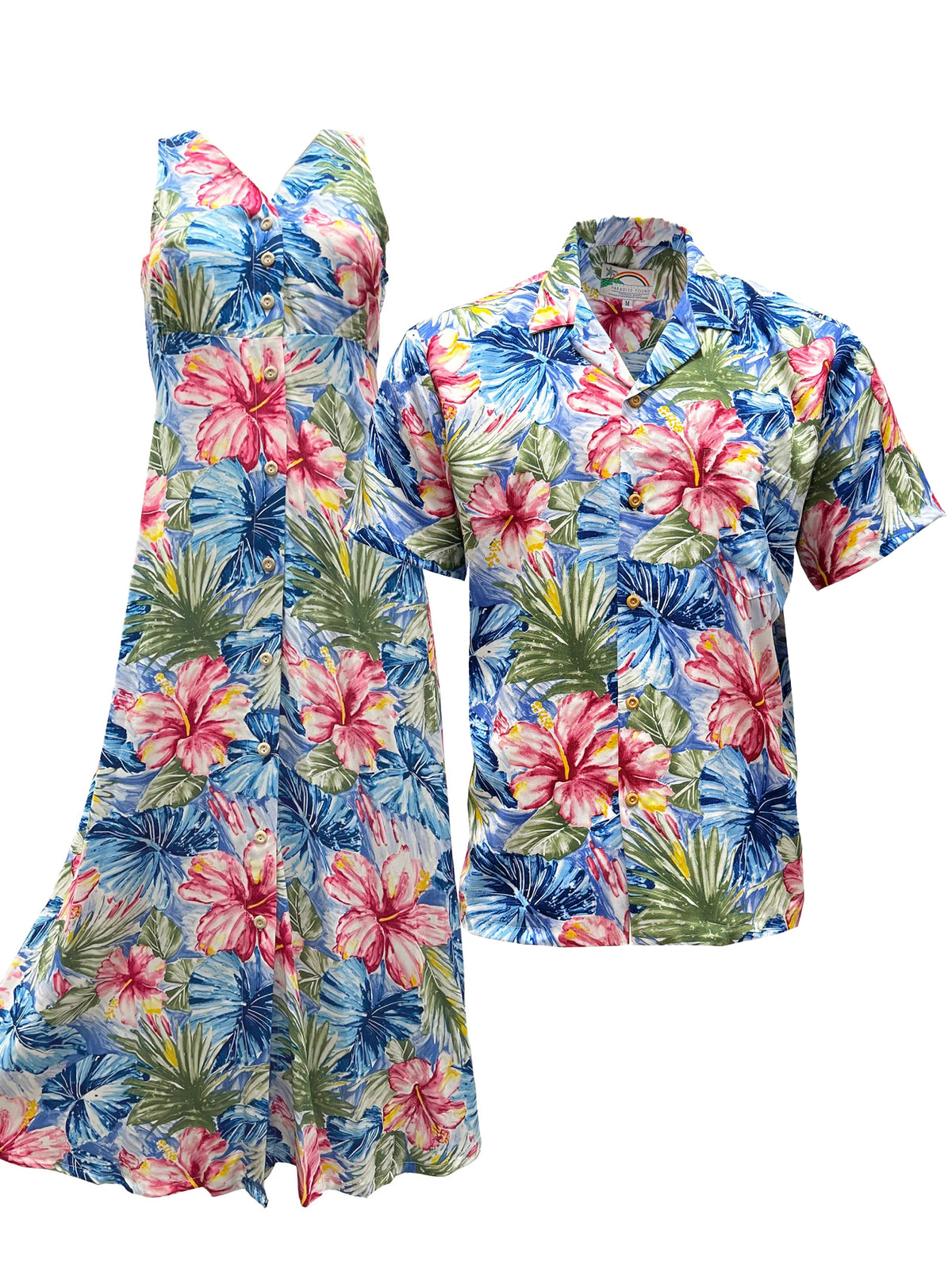 Hawaiian Dress & Matching Aloha Shirt