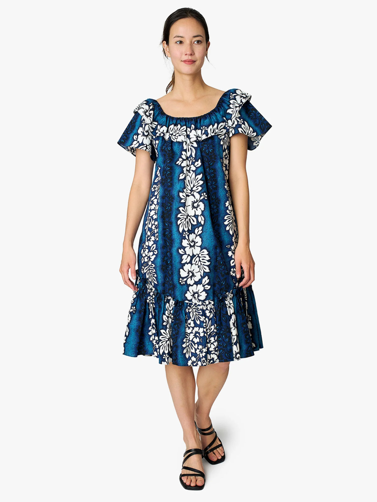 short muumuu dresses Sweetheart Neckline Short Muumuu Hawaiian Dress White / XL