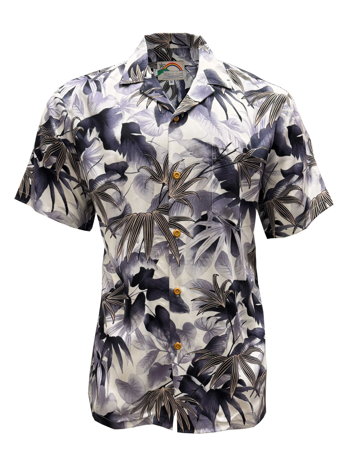 Paradise Found - Shadow Garden Gray Rayon Men's Hawaiian Shirt
