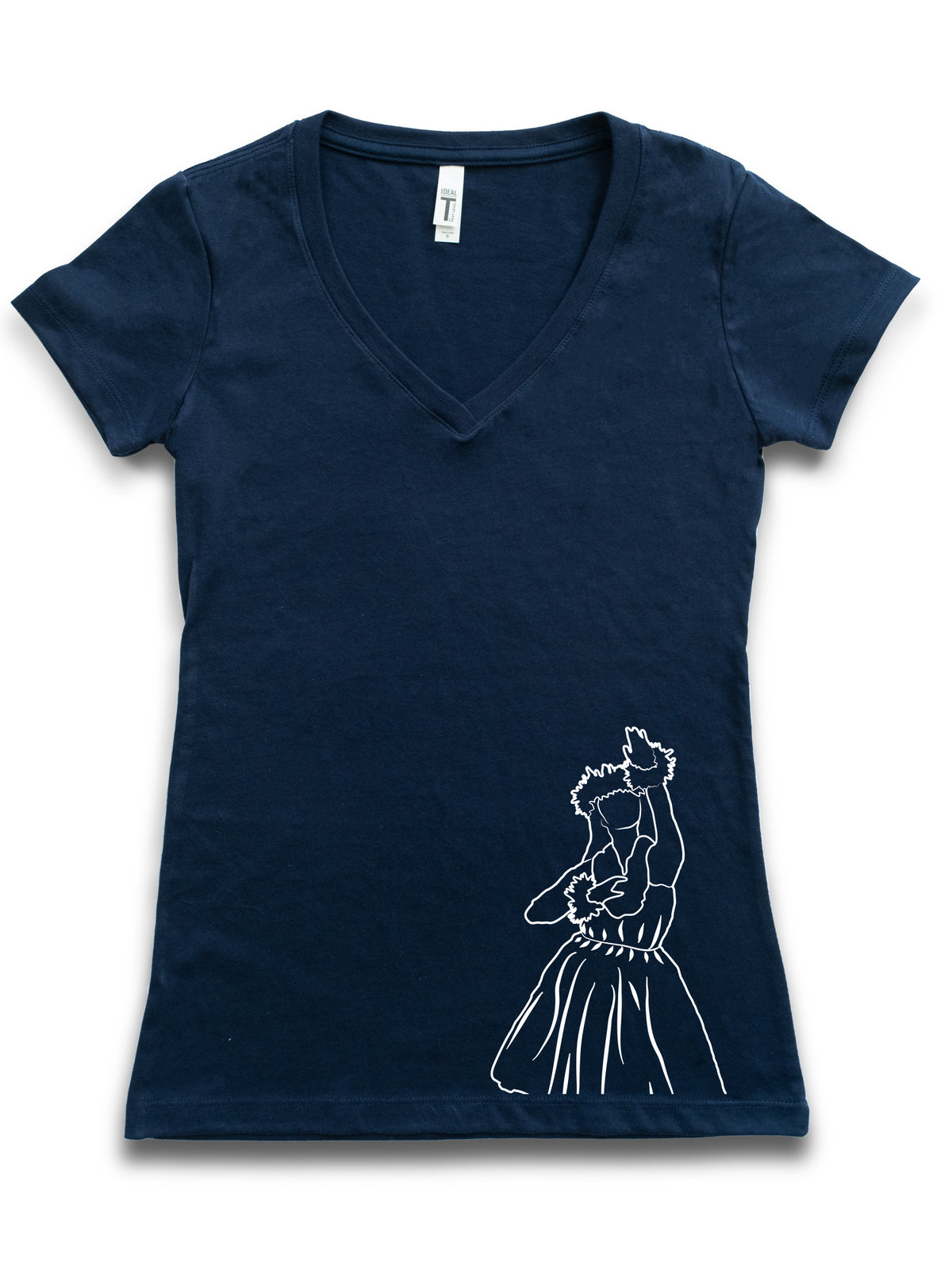 Honi Pua - Hula Dancer Silhouette Ladies Hawaiian T-Shirt