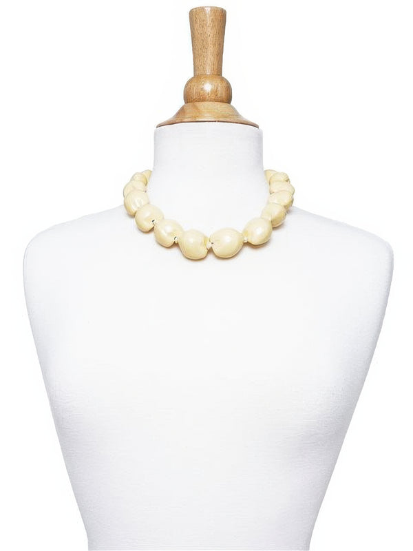 Ka Makani - Natural Painted Kukui Nut Choker