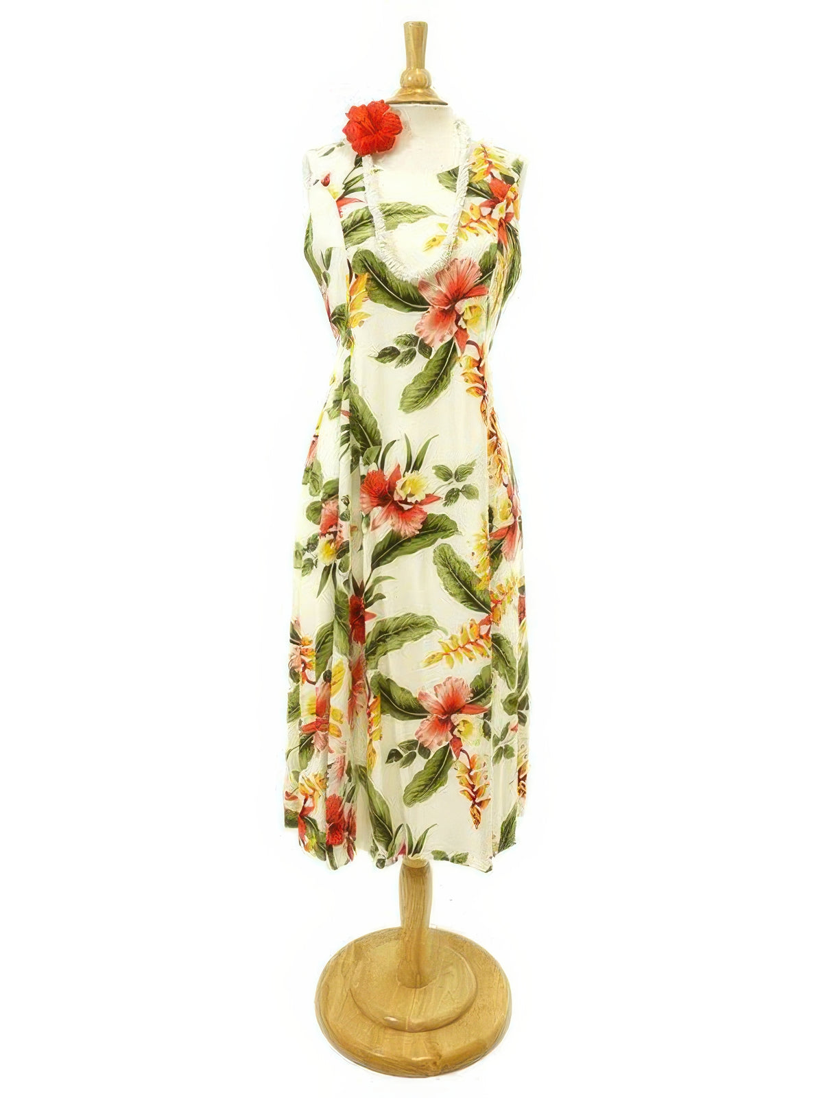 Two Palms - Sonic Beige Rayon Hawaiian Dress