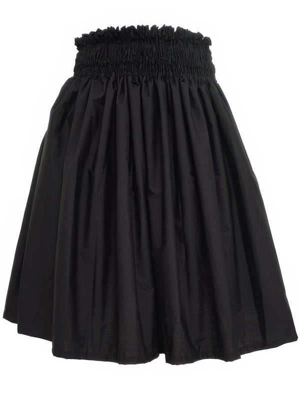 Ka Makani - Solid Black Poly Cotton Hula Pau Skirt / 3 Bands