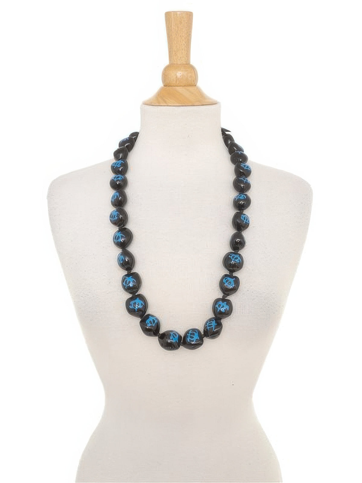 Ka Makani - Honu Blue Painted Kukui Nut Lei
