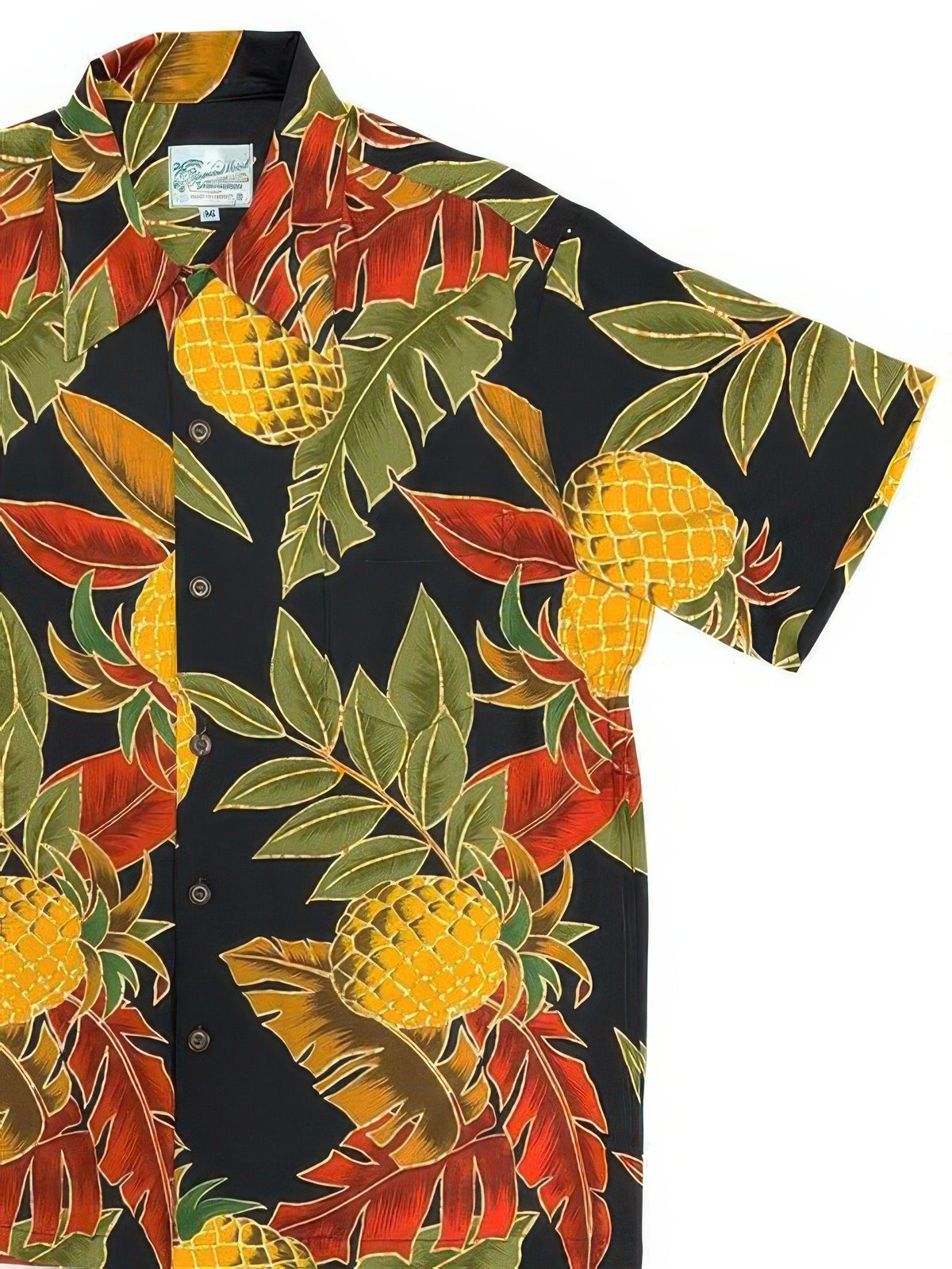 Paradise Found - Retro Pineapple Midnight Rayon Men's Hawaiian Shirt