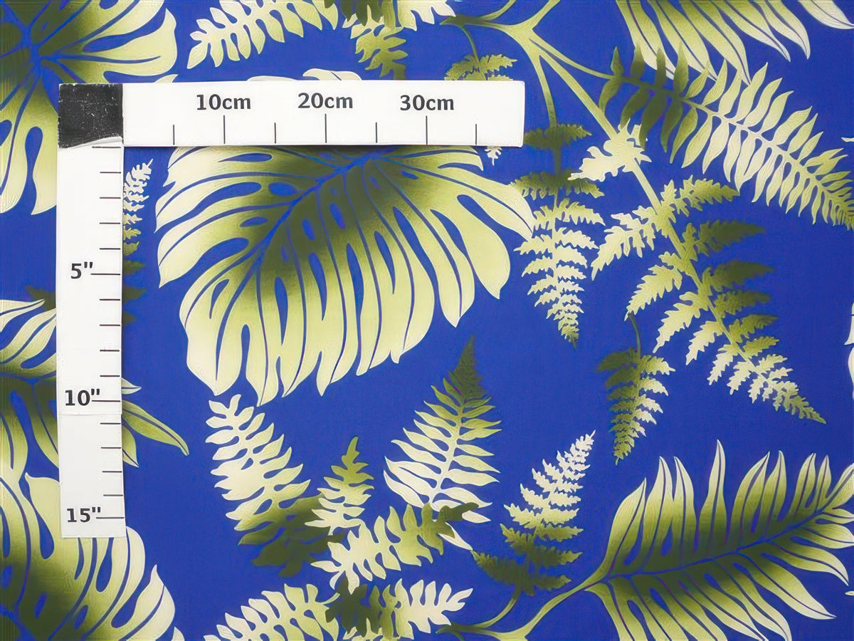 Ka Makani - Fern Blue Poly Cotton Hawaiian Fabric LW-14-369