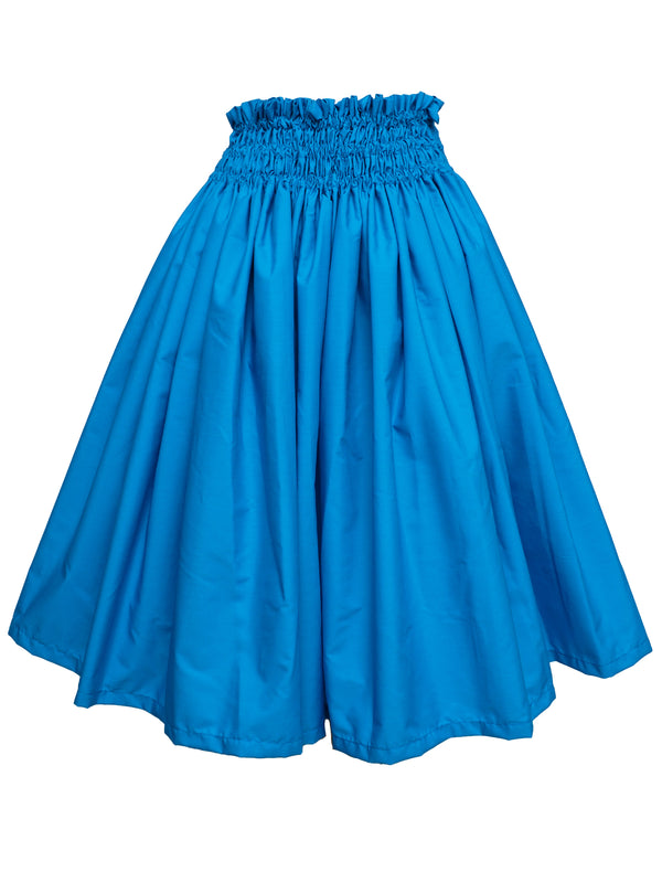 Ka Makani - Solid Indian Turquoise Poly Cotton Hula Pau Skirt / 3 Bands
