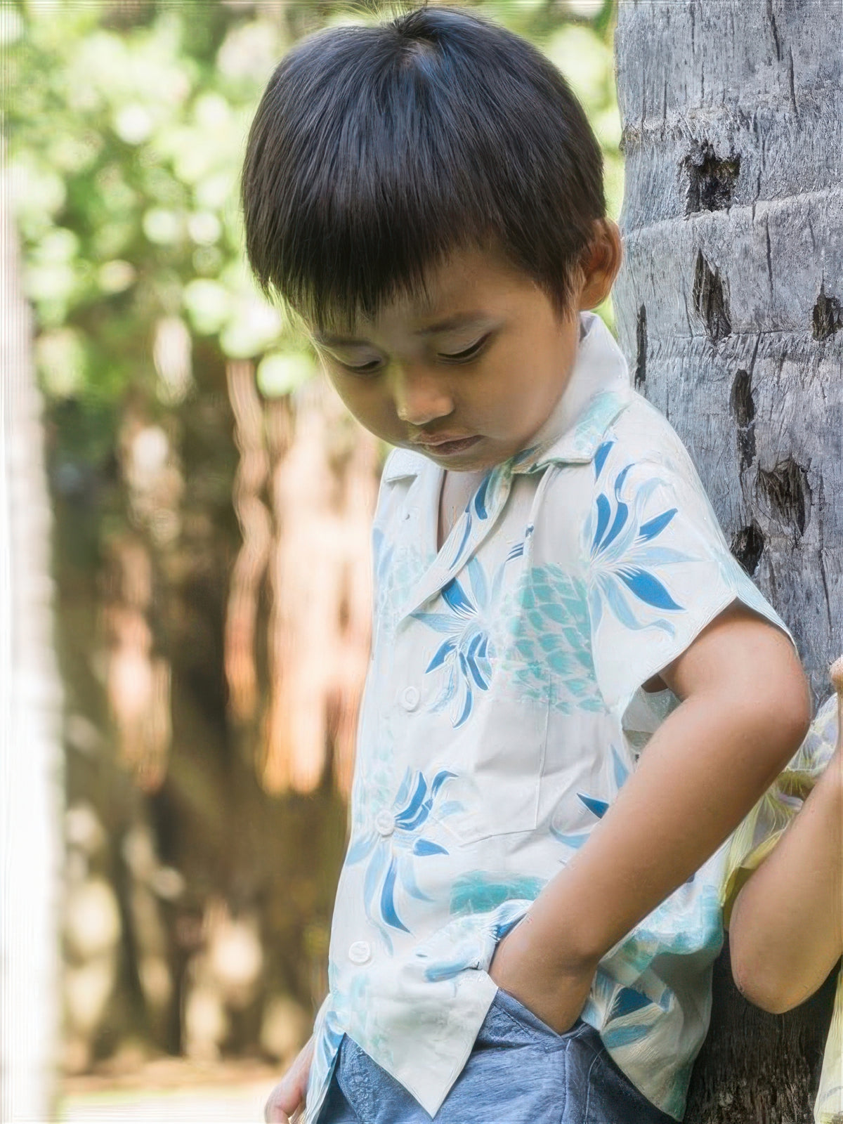 Kona Bay - Kids Aloha Shirt [Pineapple / Blue / Rayon]